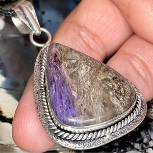 Purple Charoite Pendant 2 1/4”